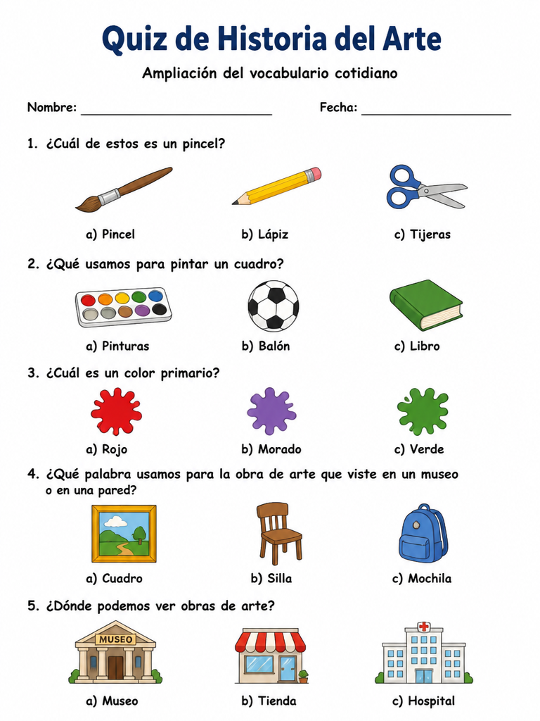 Ampliación del vocabulario cotidiano — imagen 1 de 1