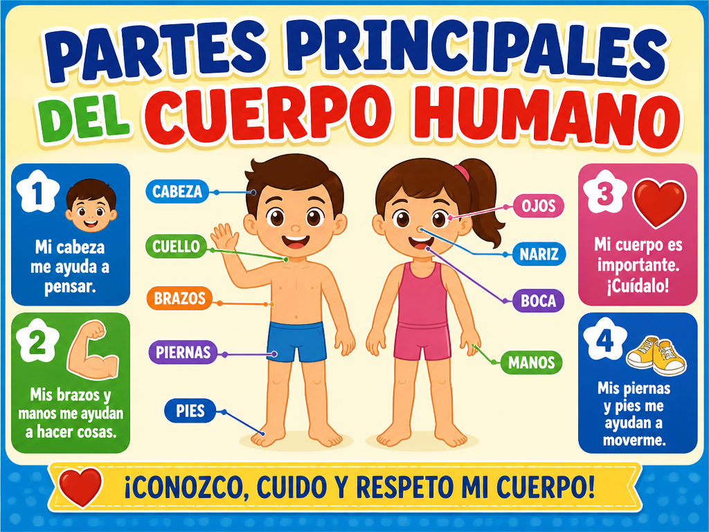 Partes principales del cuerpo humano — imagen 1 de 1