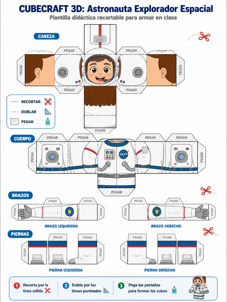 Cubecraft de Astronauta Explorador Espacial — imagen 1 de 1