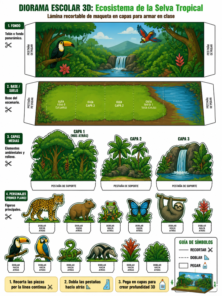 Diorama de Ecosistema de la Selva Tropical — imagen 1 de 1