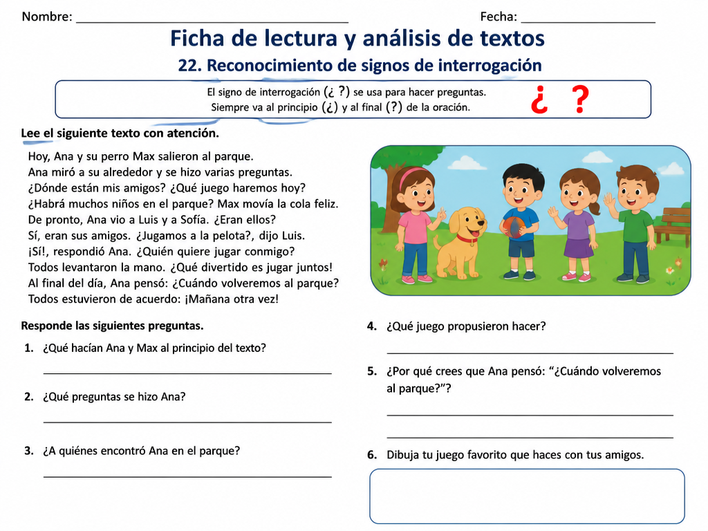 22. Reconocimiento de signos de interrogación — imagen 1 de 1