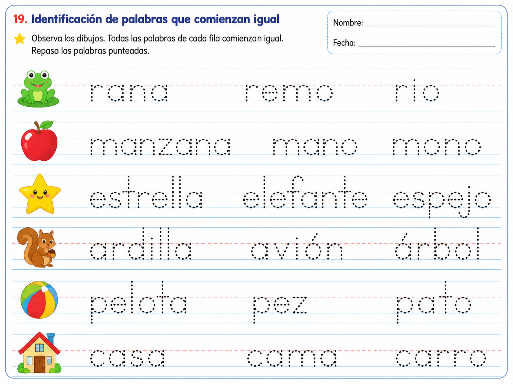 19. Identificación de palabras que comienzan igual — imagen 1 de 1