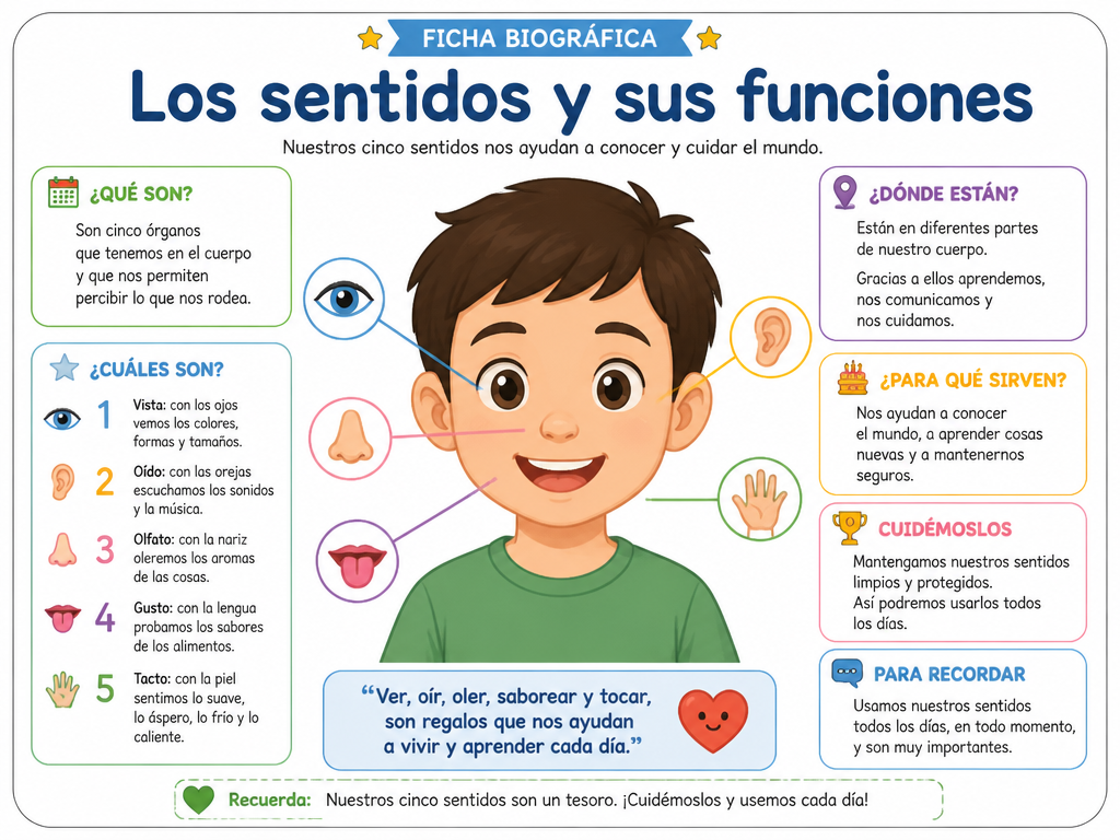 Los sentidos y sus funciones — imagen 1 de 1