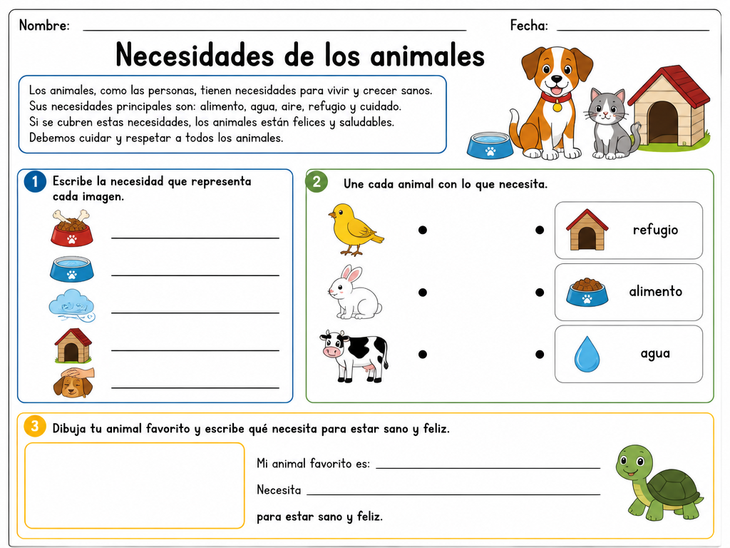 Necesidades de los animales — imagen 1 de 1