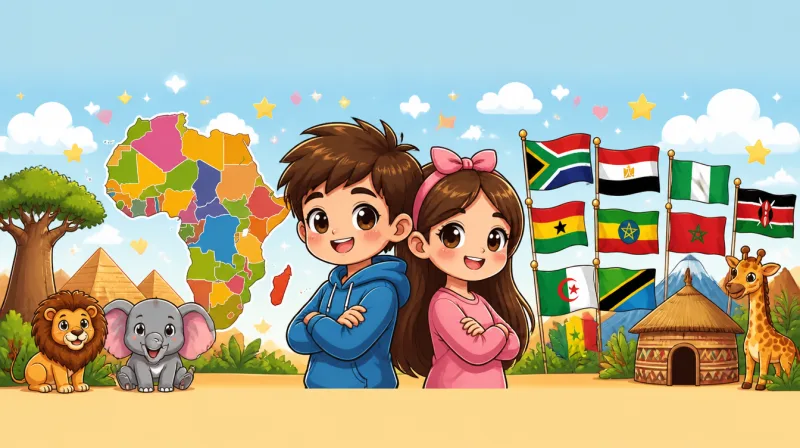 África, sus países y banderas