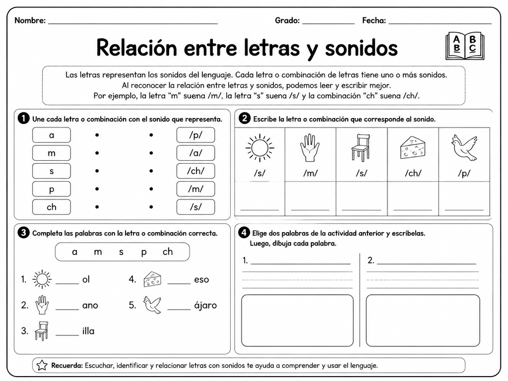 Relación entre letras y sonidos — imagen 1 de 1