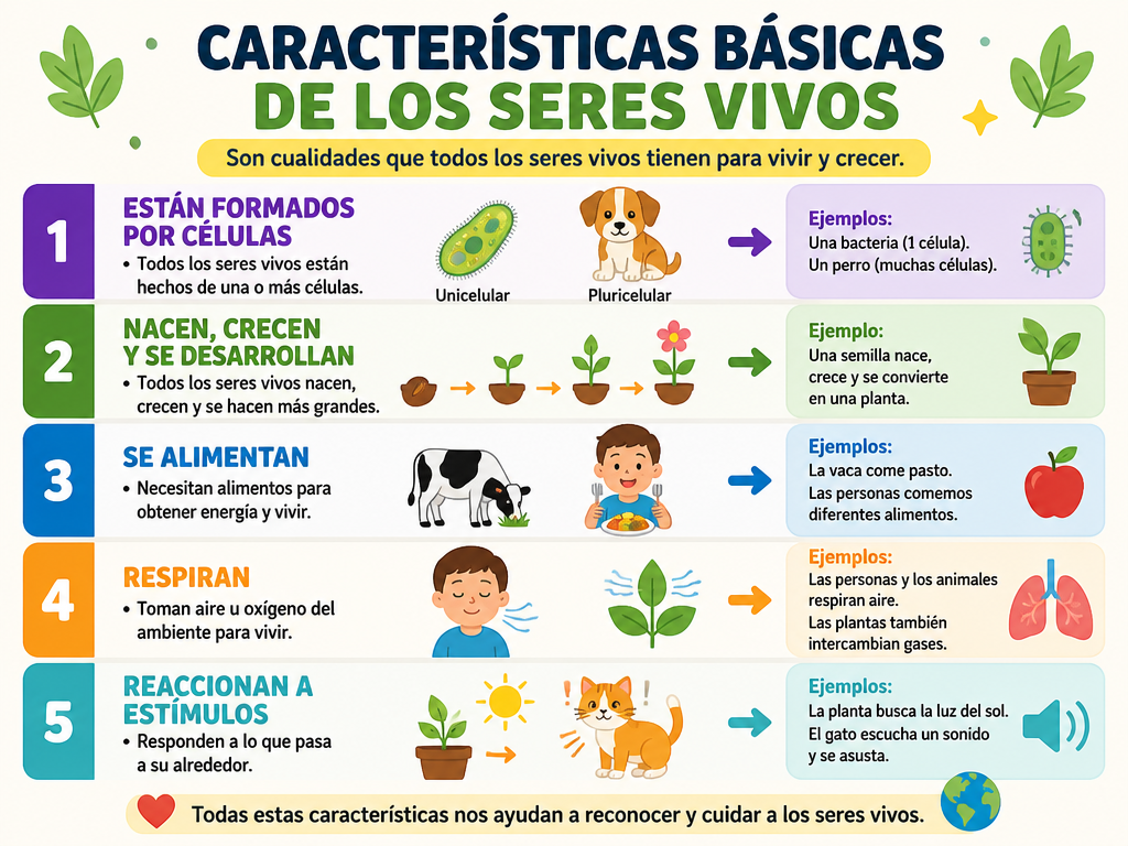 Características básicas de los seres vivos — imagen 1 de 1