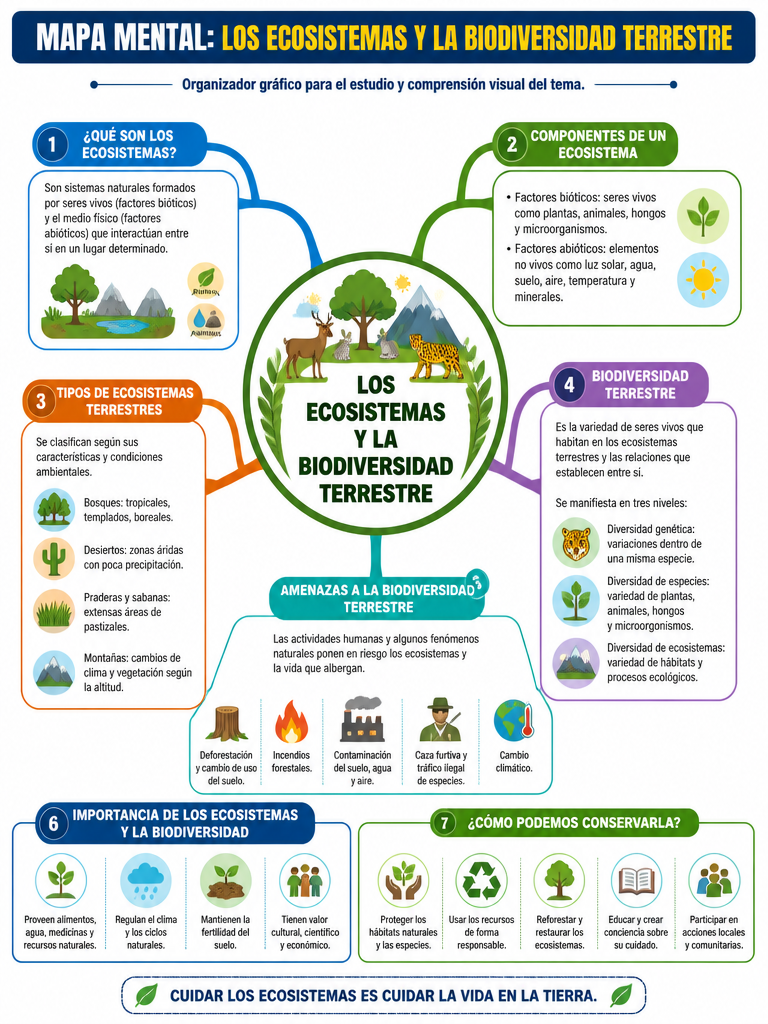 Mapa Mental: Los Ecosistemas y la Biodiversidad Terrestre — imagen 1 de 1