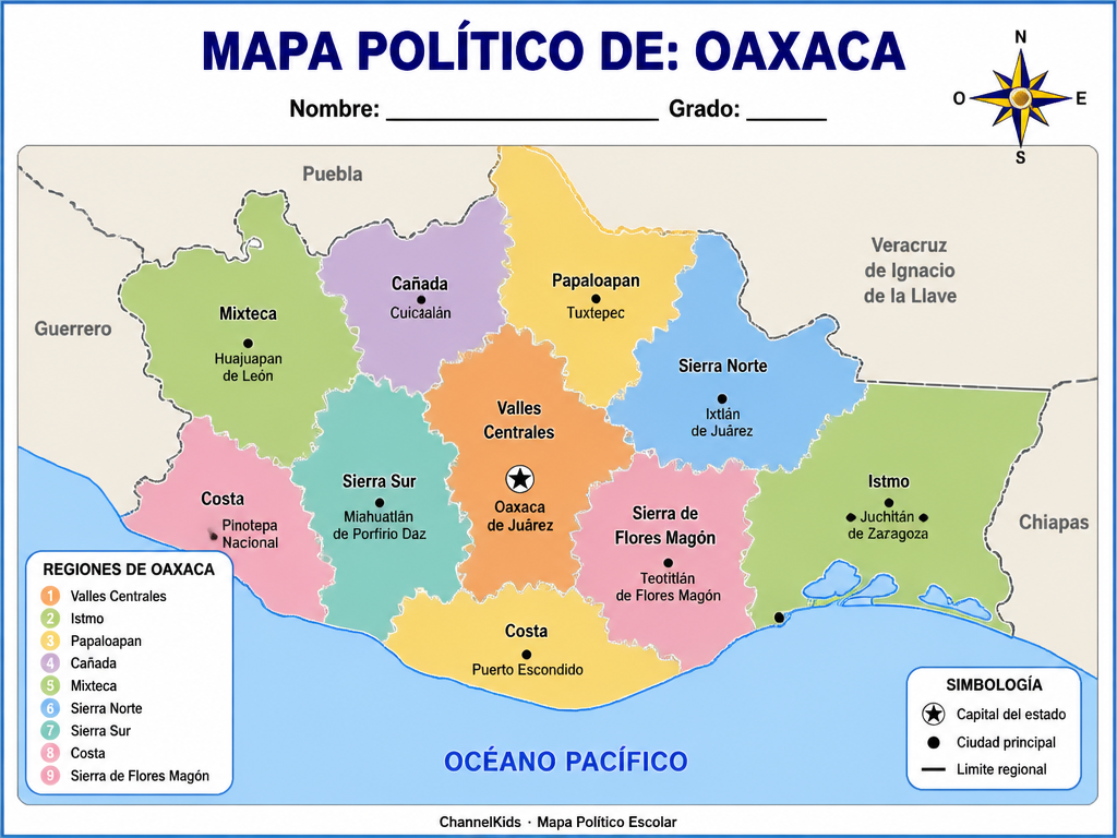 Oaxaca (A Color, Con Nombres) — imagen 1 de 1