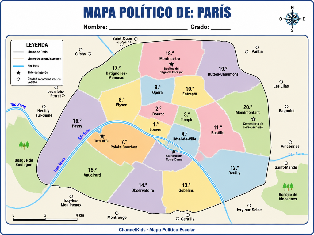 París (A Color, Con Nombres) — imagen 1 de 1