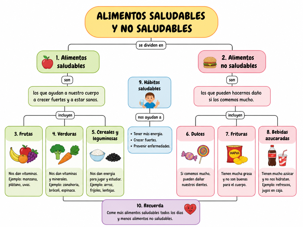 Alimentos saludables y no saludables — imagen 1 de 1