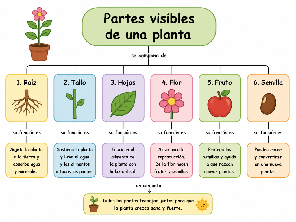 Partes visibles de una planta — imagen 1 de 1