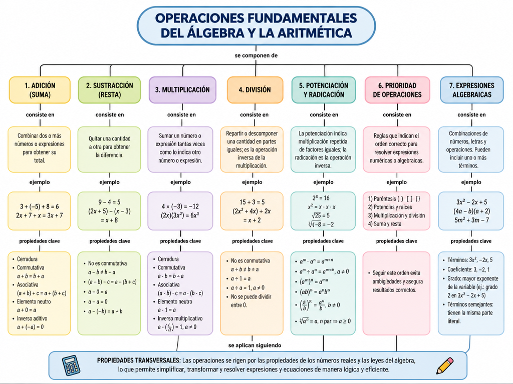 Operaciones fundamentales del álgebra y la aritmética — imagen 1 de 1