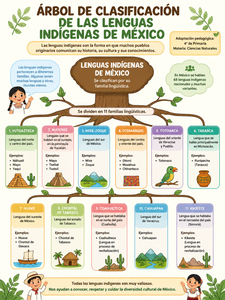 Árbol de Clasificación de las Lenguas Indígenas de México
