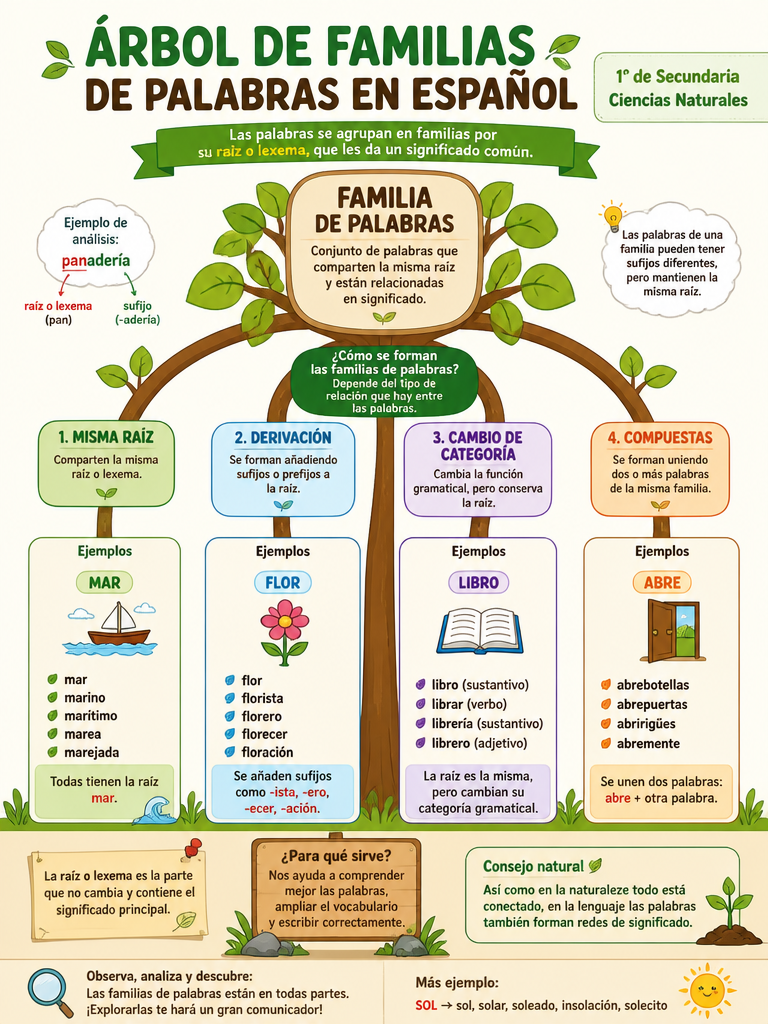 Árbol de Familias de Palabras en Español