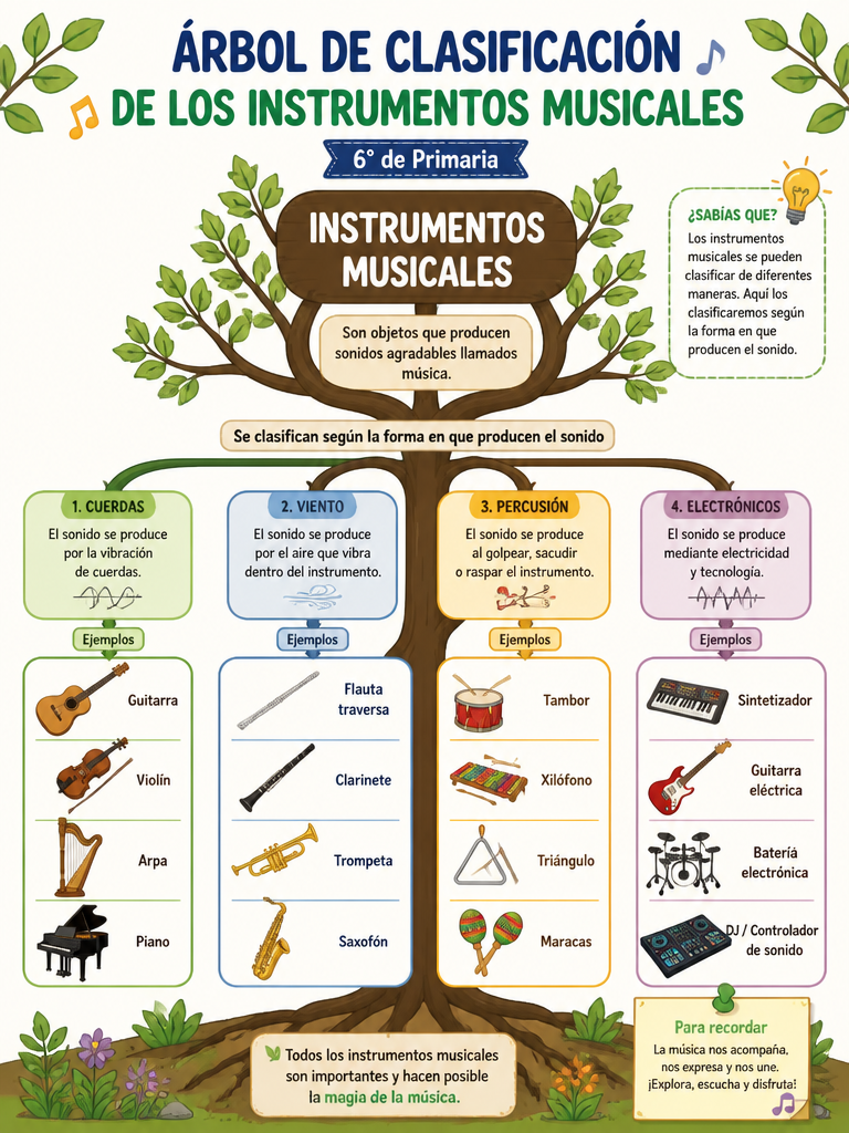 Árbol de Clasificación de los Instrumentos Musicales