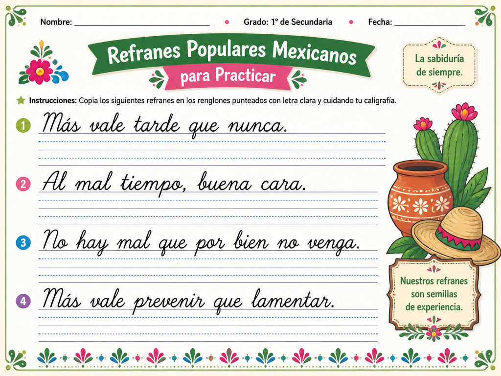 Refranes Populares Mexicanos para Practicar