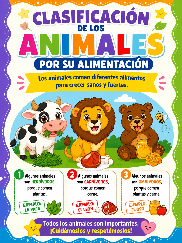 Clasificación de los Animales por su Alimentación