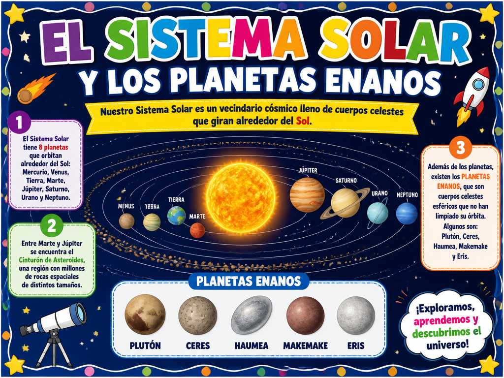 El Sistema Solar y los Planetas Enanos