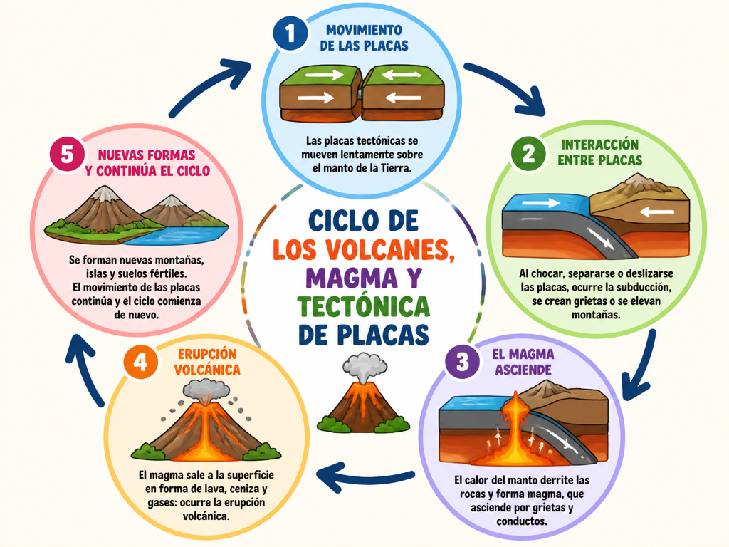 Los Volcanes, Magma y Tectónica de Placas