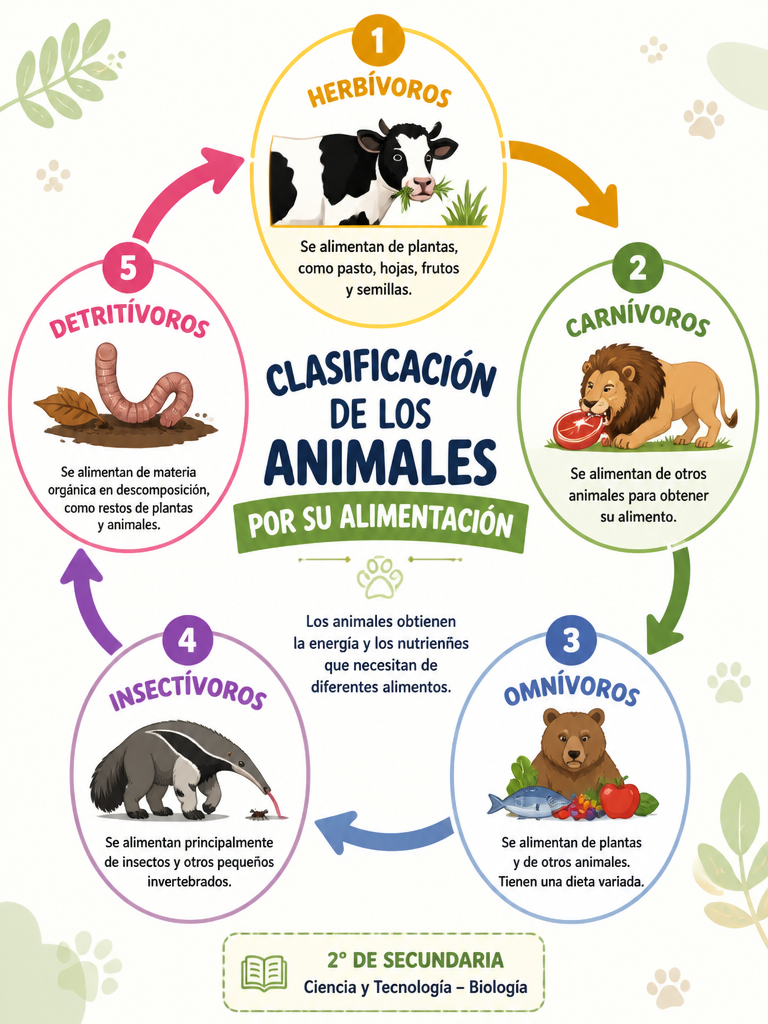Clasificación de los Animales por su Alimentación