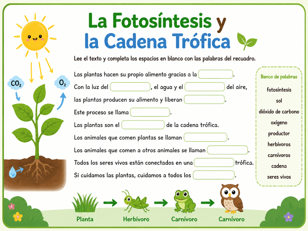 La Fotosíntesis y la Cadena Trófica