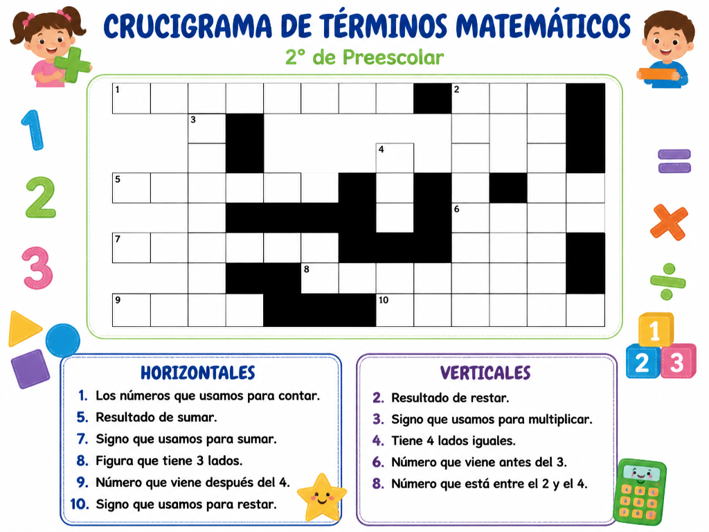 Crucigrama de Términos Matemáticos