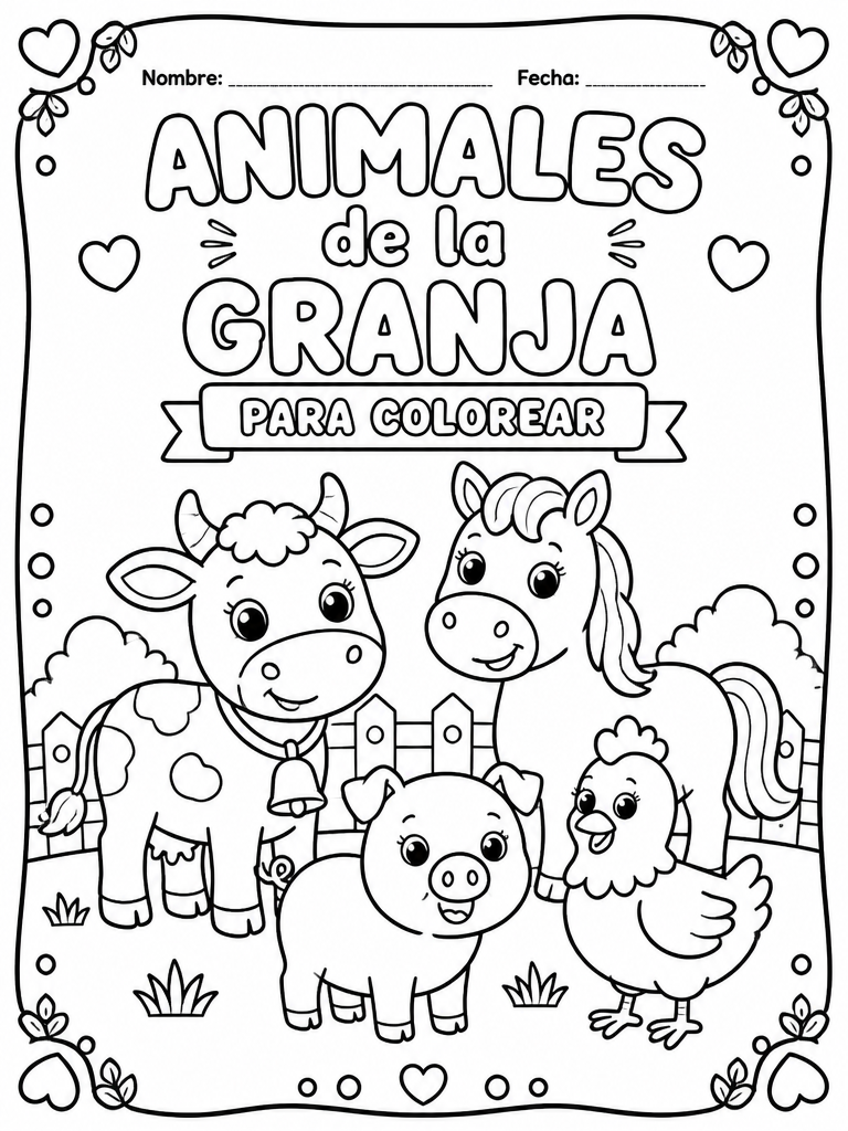 Animales de la Granja para Colorear