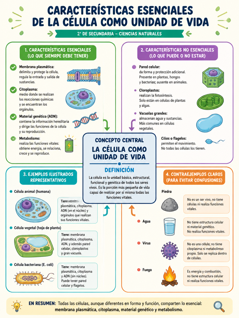 Características Esenciales de la Célula como Unidad de Vida