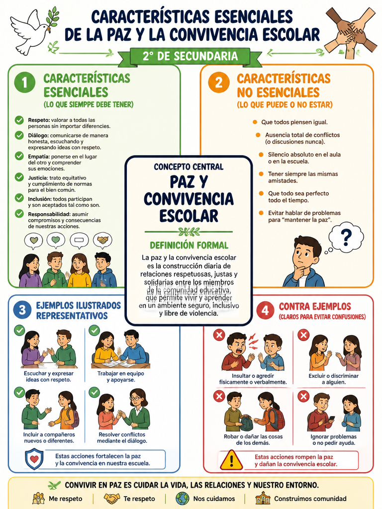 Características Esenciales de la Paz y la Convivencia Escolar
