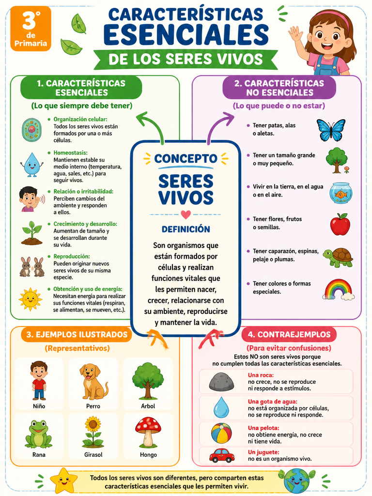 Características Esenciales de los Seres Vivos