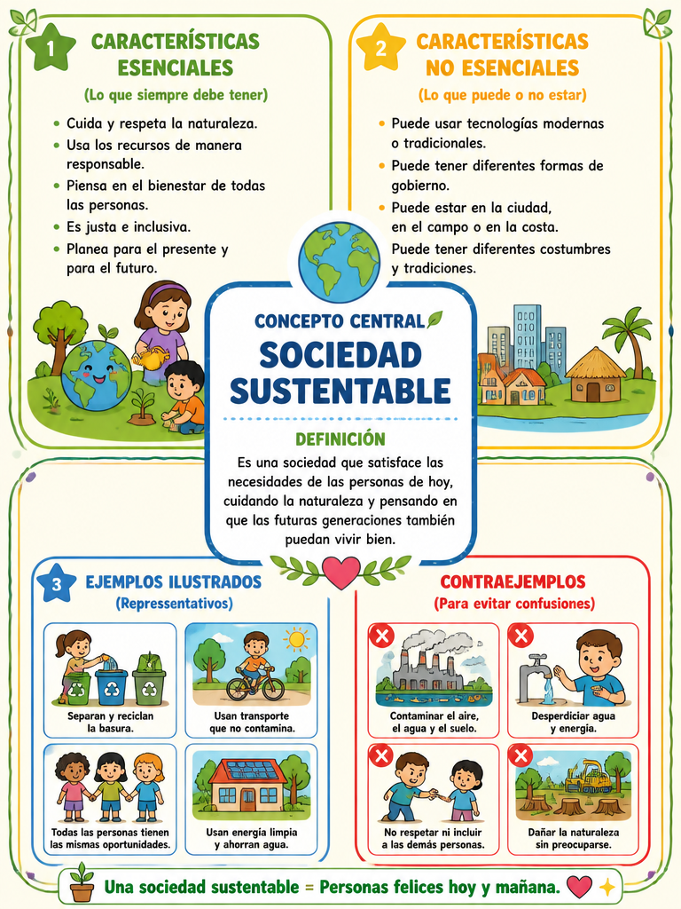 Características Esenciales de una Sociedad Sustentable