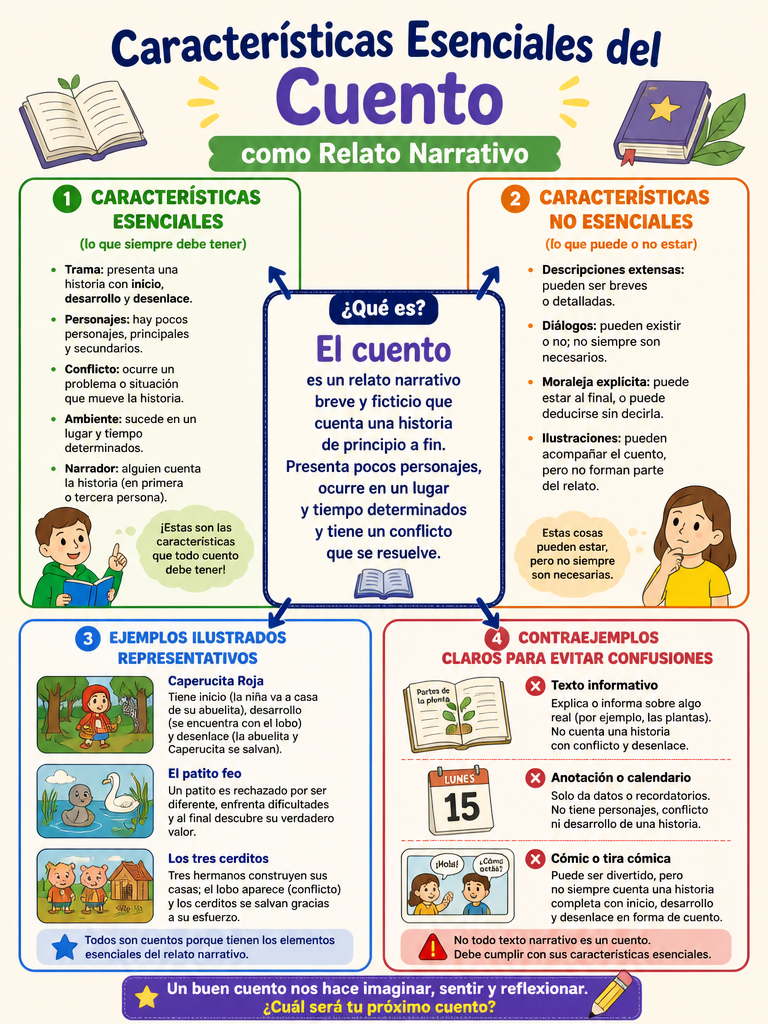 Características Esenciales del Cuento como Relato Narrativo
