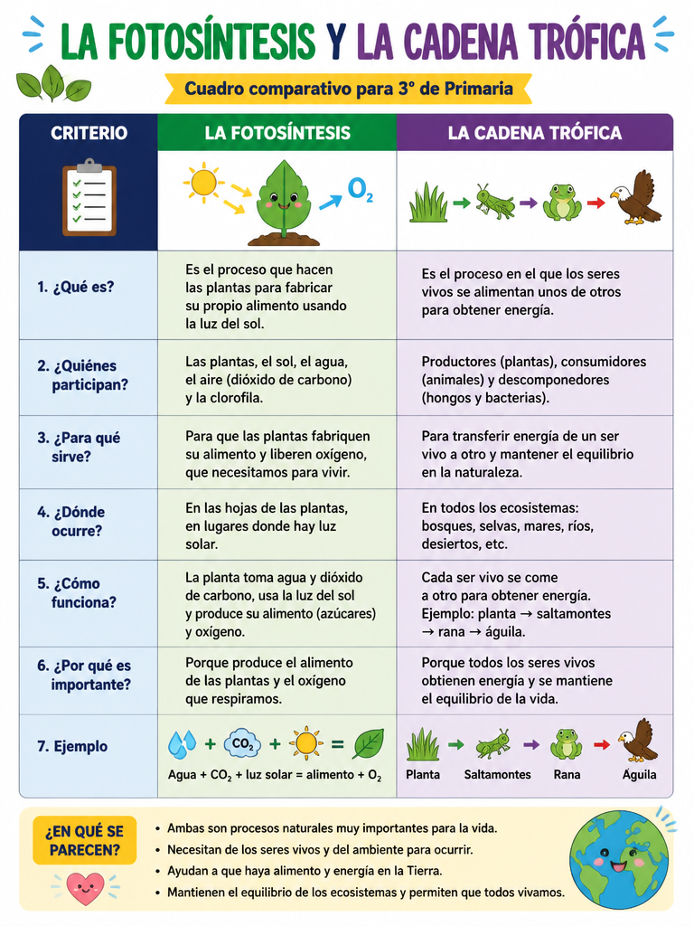 La Fotosíntesis y la Cadena Trófica