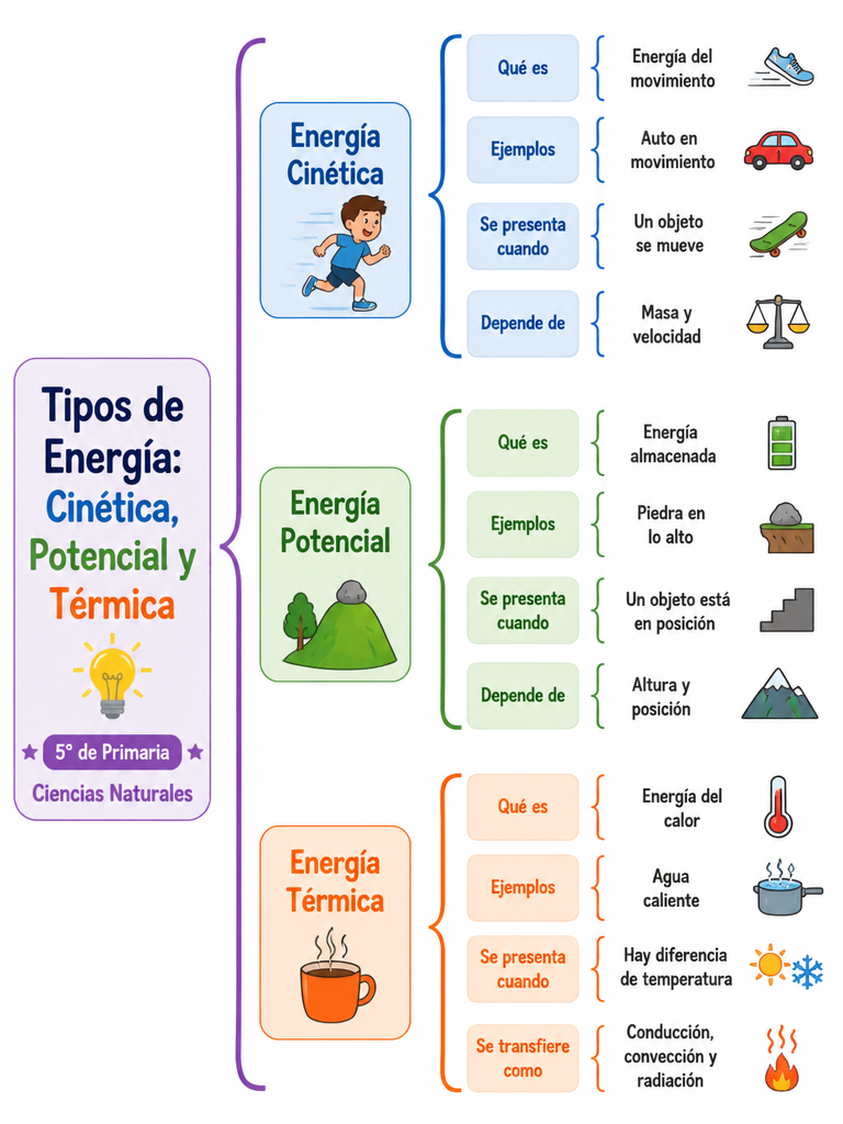 Tipos de Energía: Cinética, Potencial y Térmica