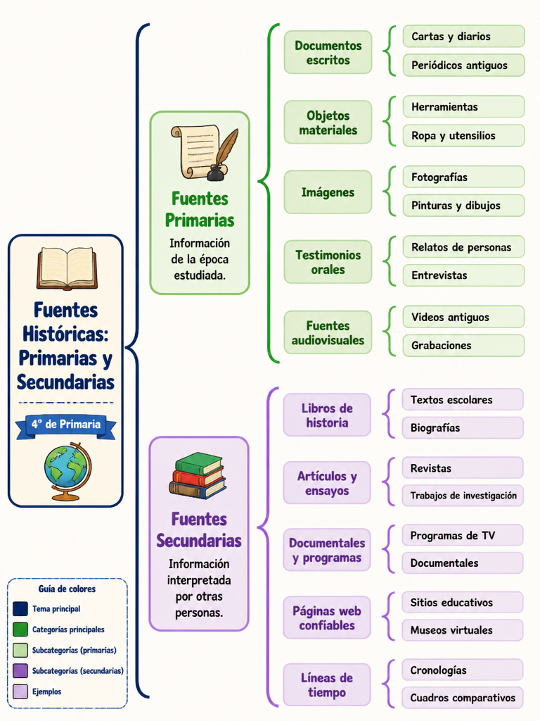 Fuentes Históricas: Primarias y Secundarias