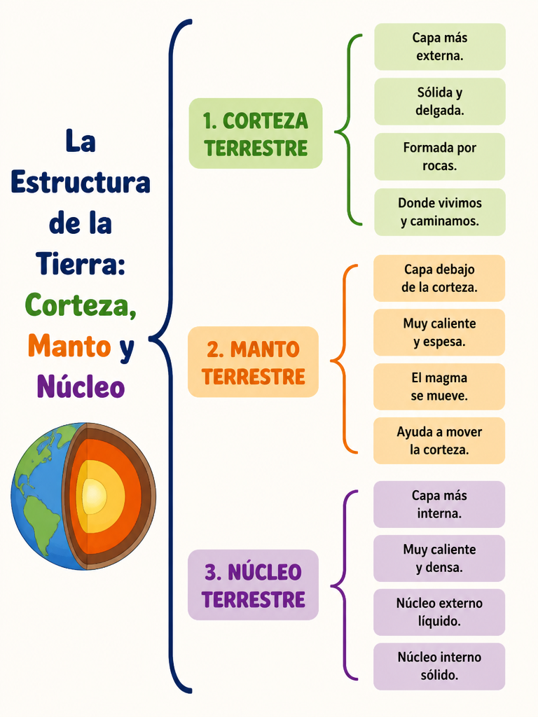 La Estructura de la Tierra: Corteza, Manto y Núcleo