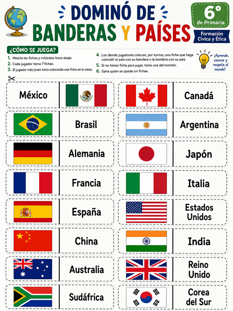 Dominó de Banderas y Países