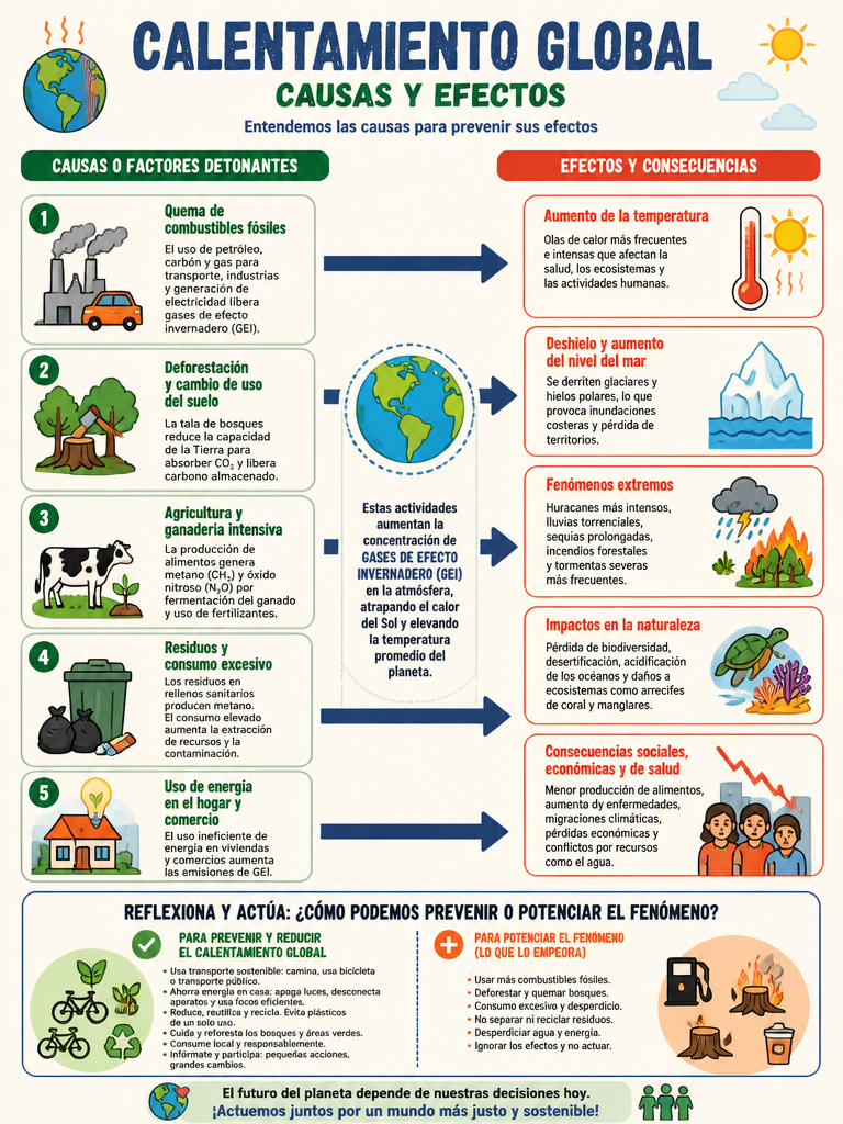 Causas y Efectos del Calentamiento Global