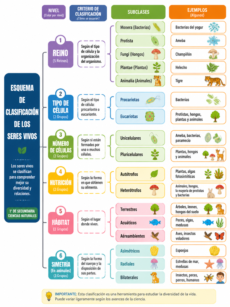 Esquema de Clasificación de los Seres Vivos