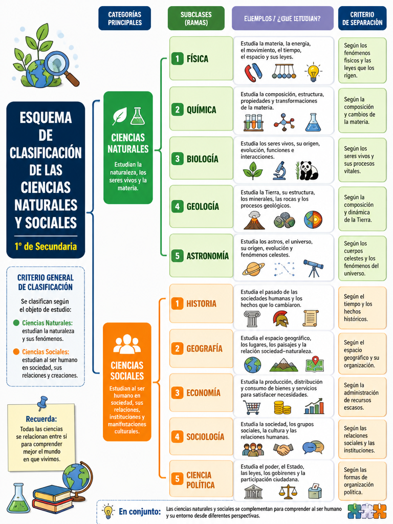 Esquema de Clasificación de las Ciencias Naturales y Sociales