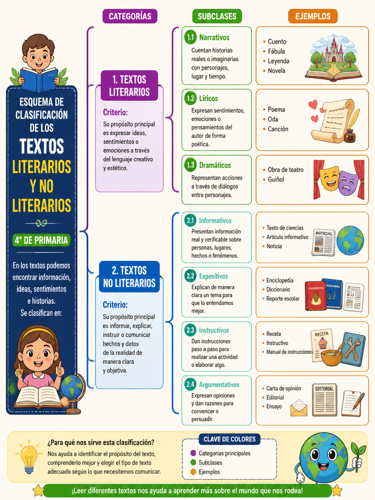 Esquema de Clasificación de los Textos Literarios y No Literarios
