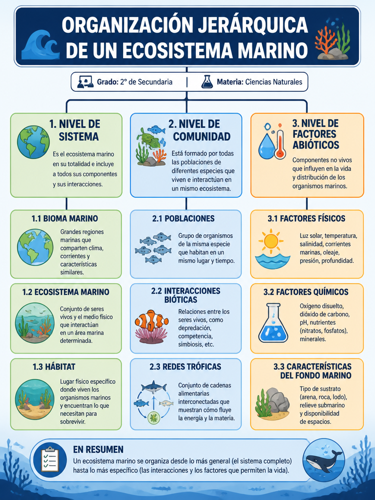 Organización Jerárquica de un Ecosistema Marino