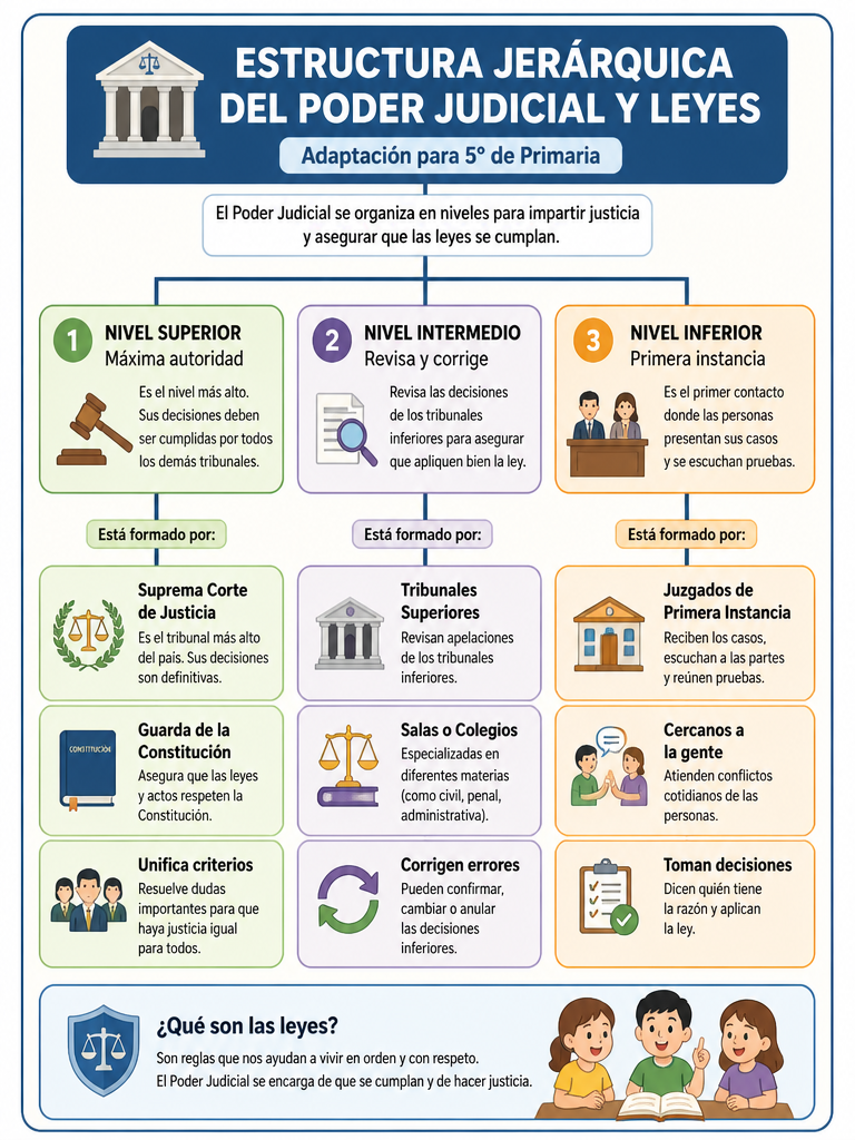 Estructura Jerárquica del Poder Judicial y Leyes