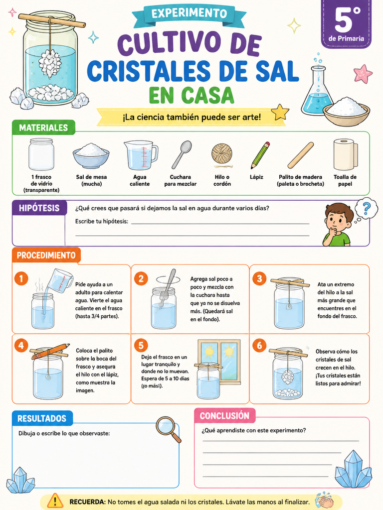 Cultivo de Cristales de Sal en Casa