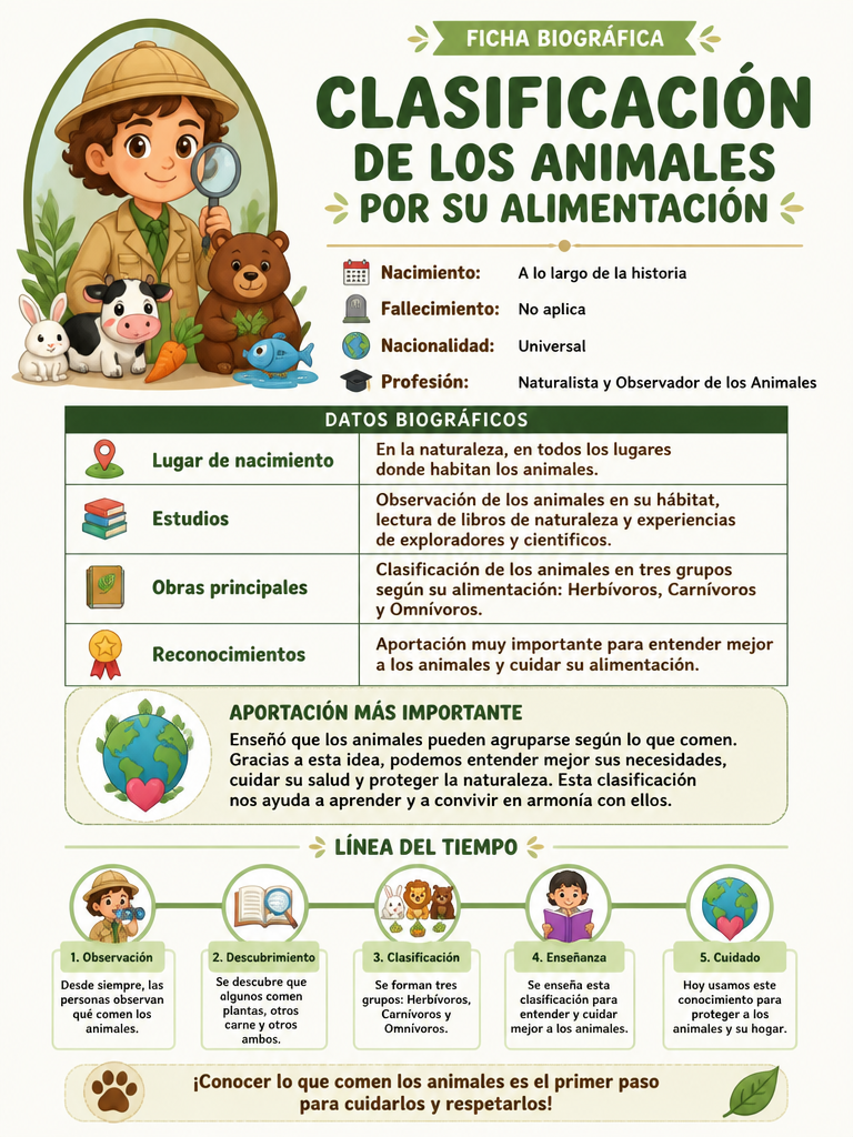 Clasificación de los Animales por su Alimentación