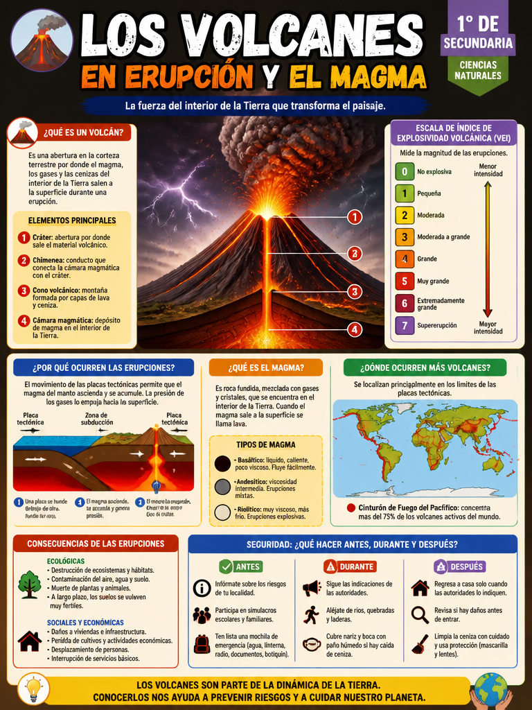 Los Volcanes en Erupción y el Magma