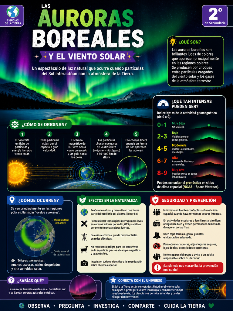 Las Auroras Boreales y el Viento Solar