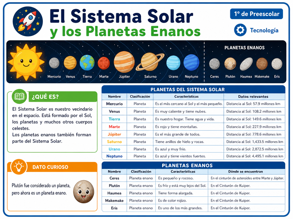 El Sistema Solar y los Planetas Enanos
