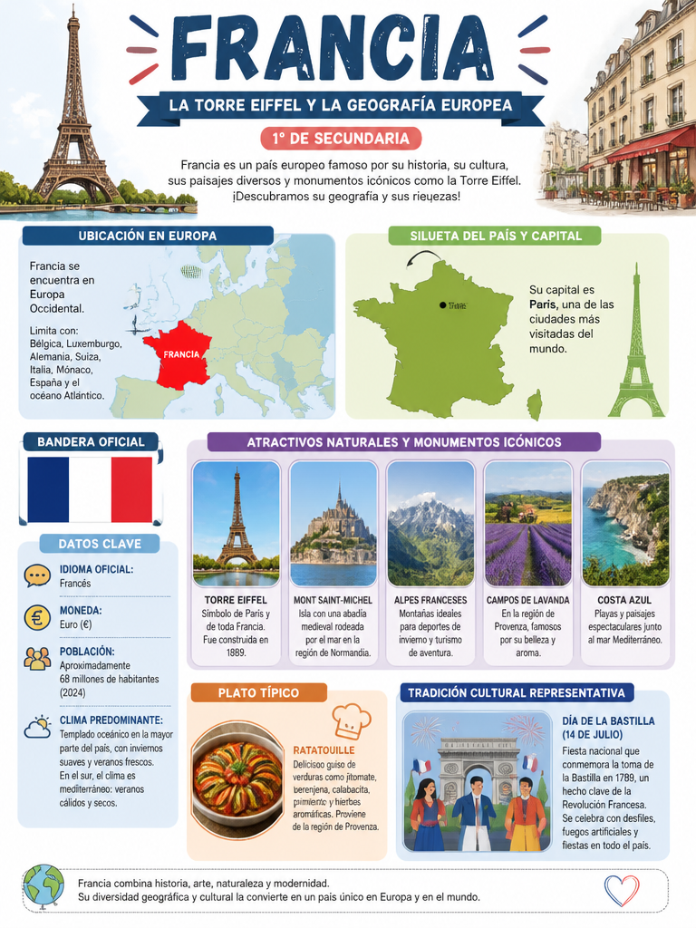Francia: La Torre Eiffel y la Geografía Europea